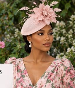 Peach designed fascinator