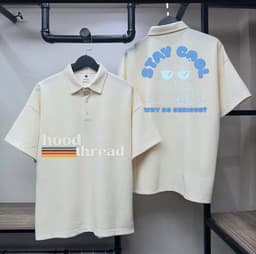 Hood Thread Stay Cool Oversized Polo – Cream Edi