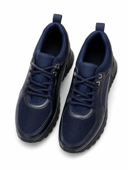 Men’s Navy Blue Casual Lace-Up Sneakers