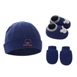 3 in one baby cap, hand mittens & socks-shoe