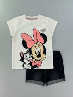 Disney baby top and short denim pants