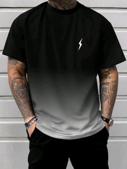 Gradient Lightning Graphic T-Shirt
